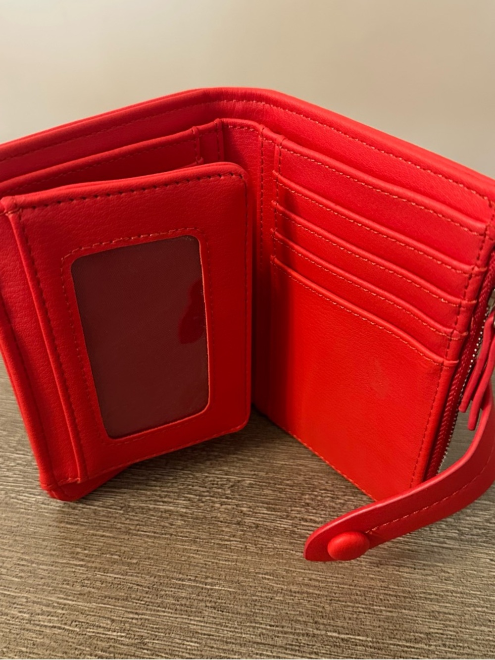 Vibrant Red Snap-Closure Women's Wallet - Picture 3 of 4